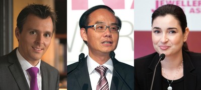 (左起)Gubelin集團(tuán)總裁Raphael Gubelin、周大福珠寶集團(tuán)有限公司董事總經(jīng)理黃紹基、力拓鉆石部市場及銷售大中華代表處經(jīng)理馬麗詩