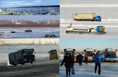 黑河開通冰上汽車運(yùn)輸，增進(jìn)中俄貿(mào)易和旅游